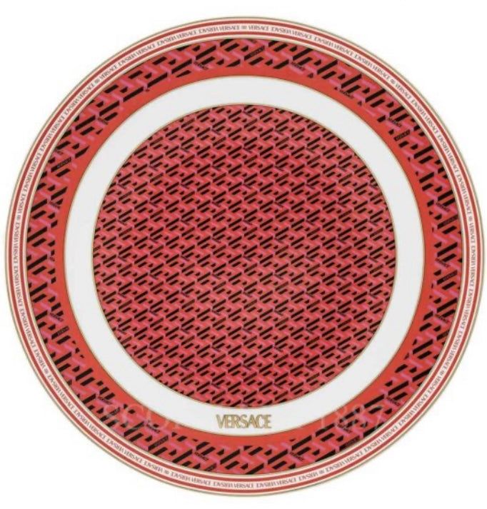 Versace La Greca Signature Red Bread & Butter Plate