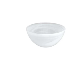 S/4 White Alabaster Glass Dishes