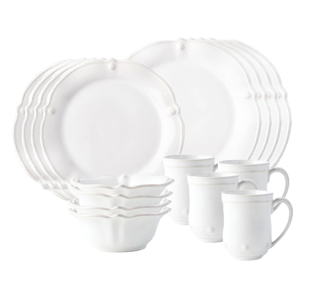 Berry & Thread Flared 16pc Setting - Whitewash
