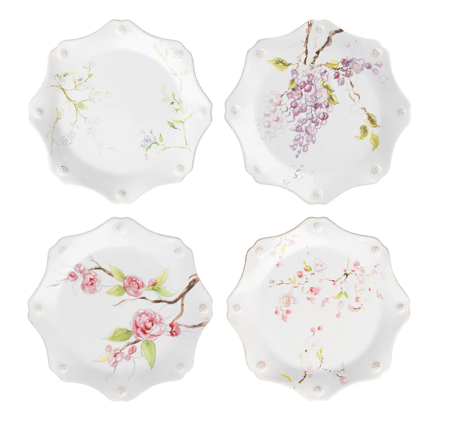 Berry & Thread Floral Sketch Salad Set of 4