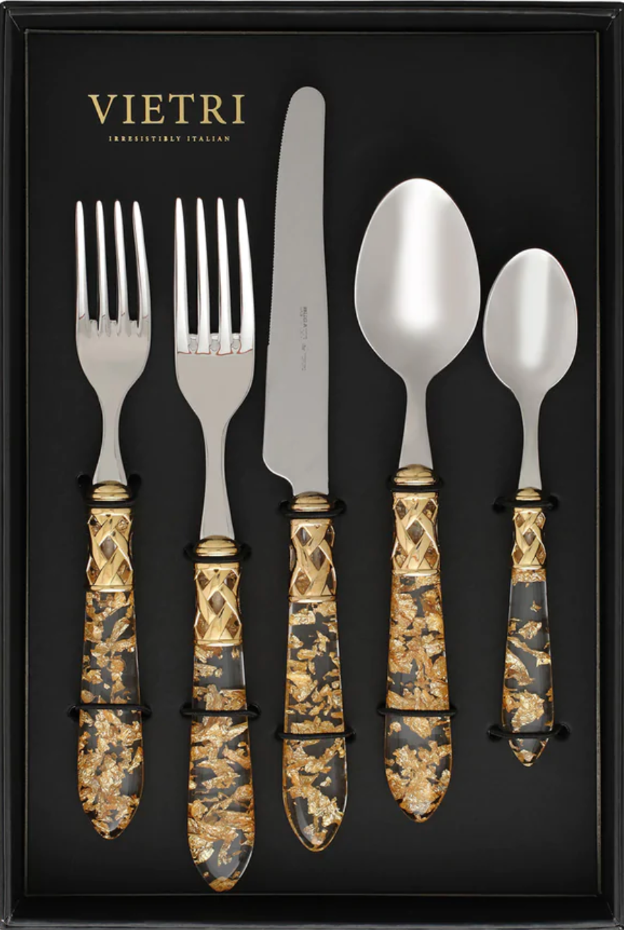 ALADDIN BRILLIANT GOLD FLECK FIVE-PIECE PLACE SETTING – SET OF 4