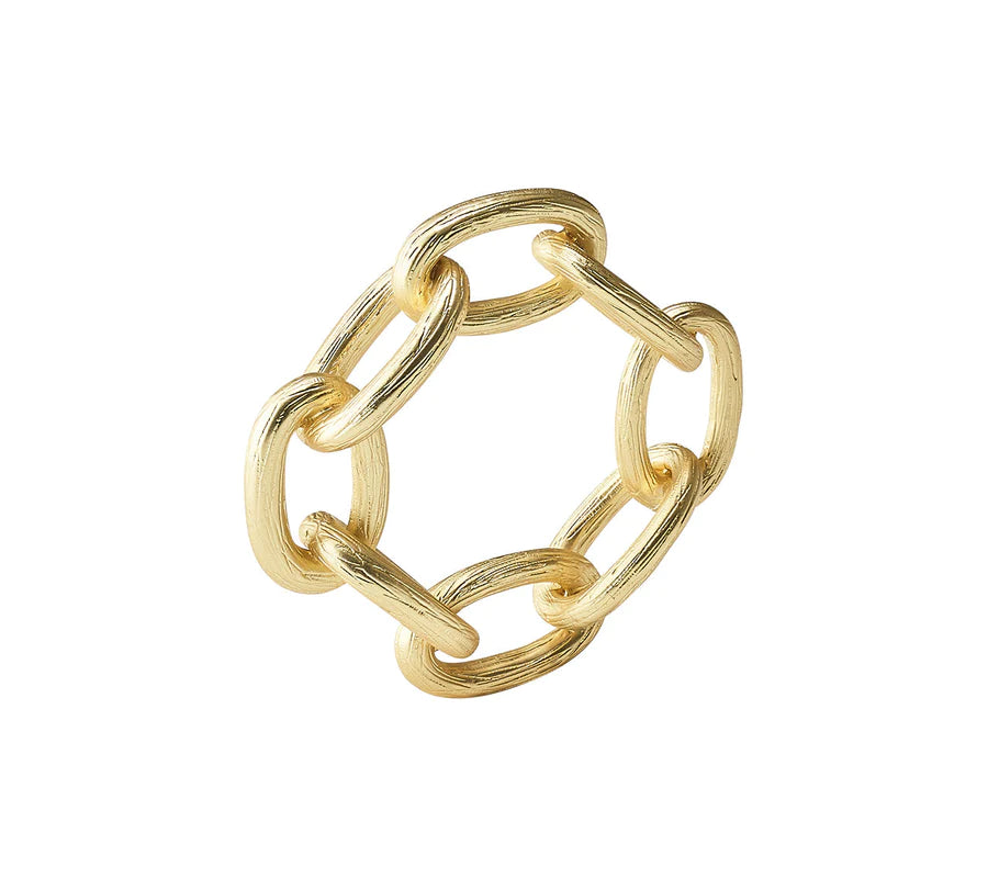 Chain Link Napkin Ring in Gold, Set of 4