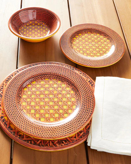S/6 Patagonia Melamine Yellow Dinnerware