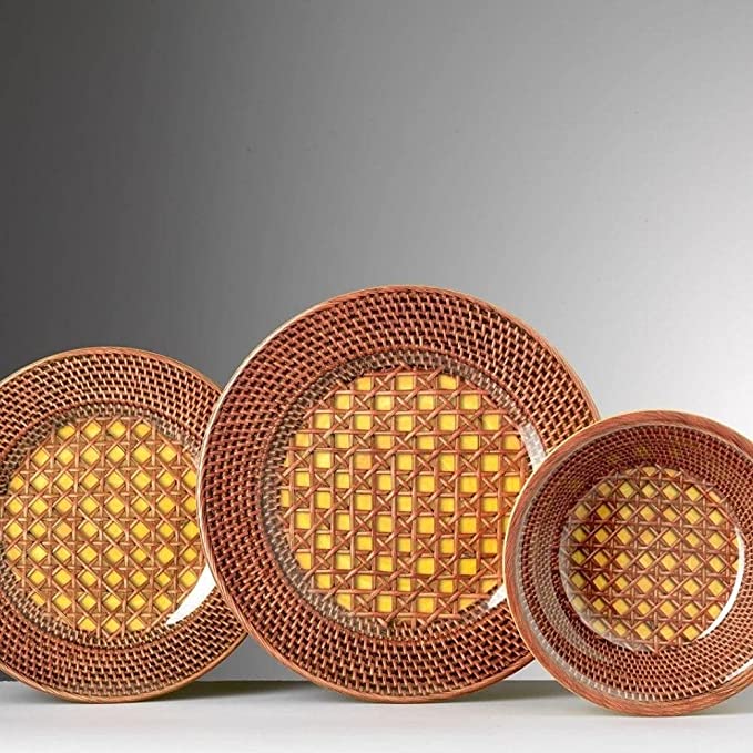 S/6 Patagonia Melamine Yellow Dinnerware