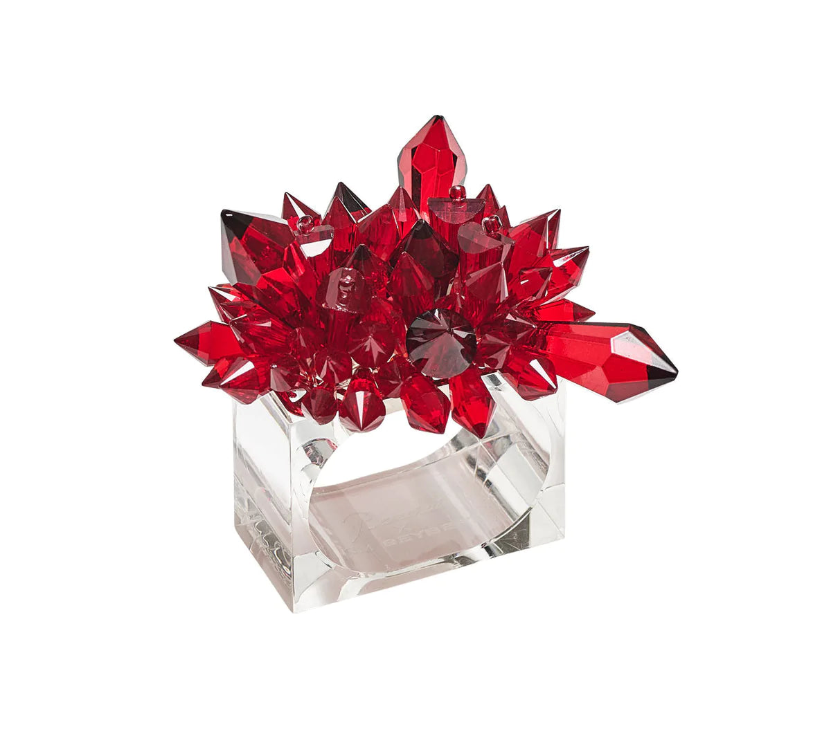 Zénith Napkin Rings in Red, Set of 4 in a Gift Box