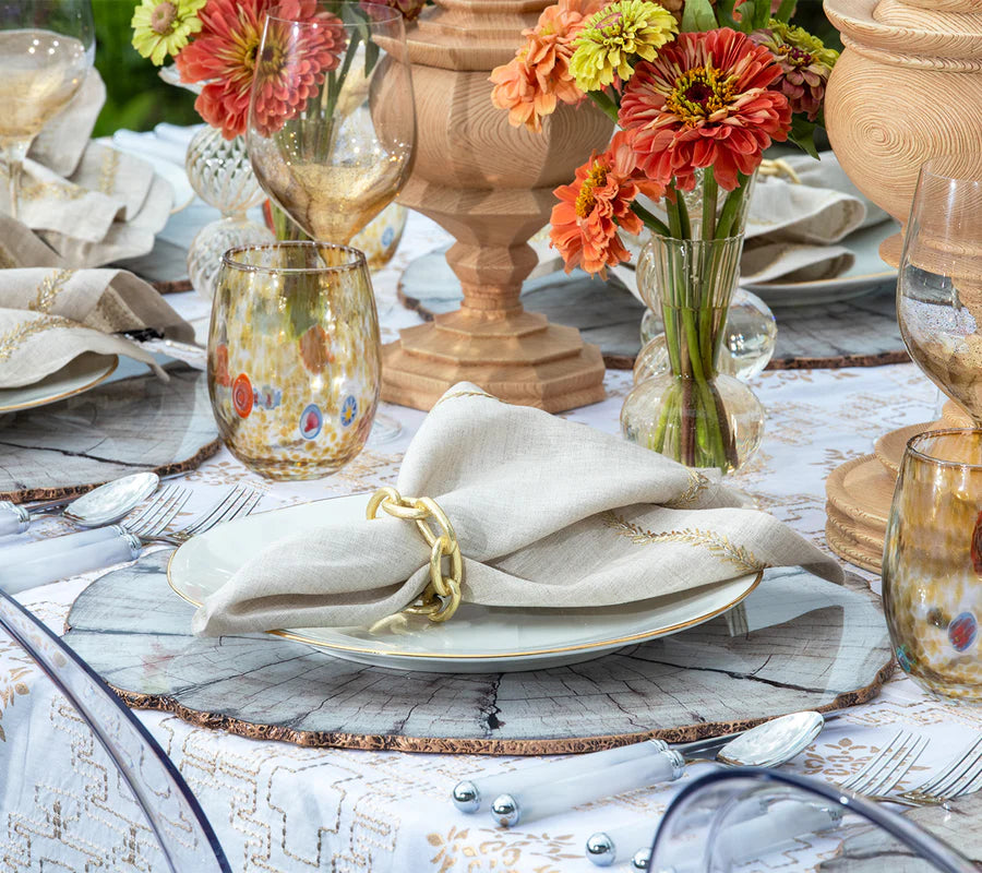 Chain Link Napkin Ring in Gold, Set of 4