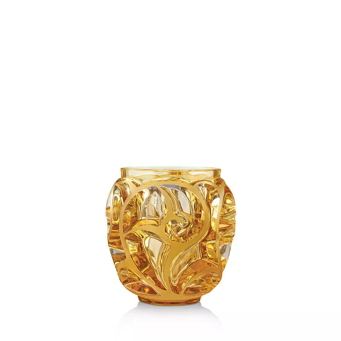 Lalique Tourbillons Small Vase, Orange