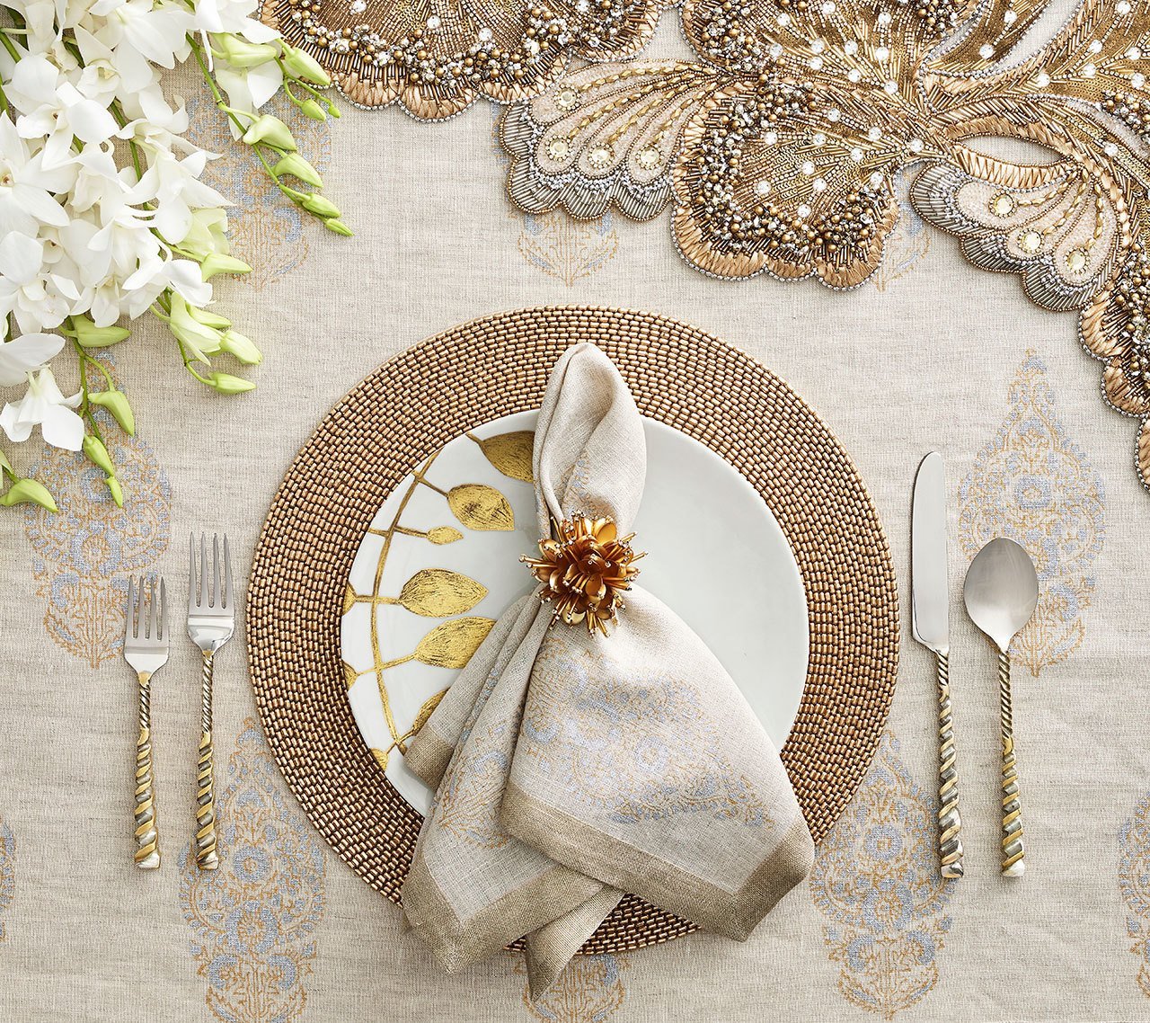 Pavé Placemat in Gold, Set of 4
