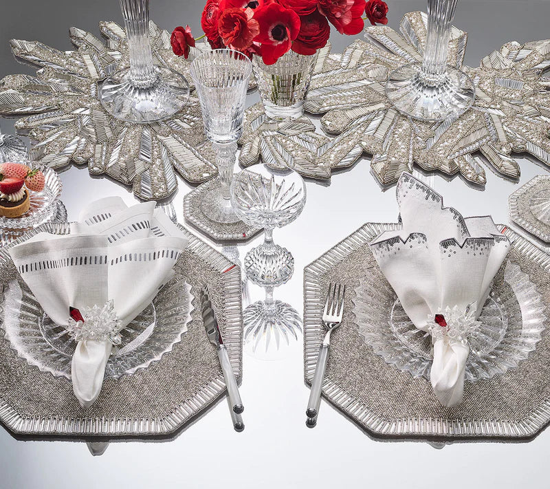 Louxor Placemat in Silver & Crystal, Set of 4
