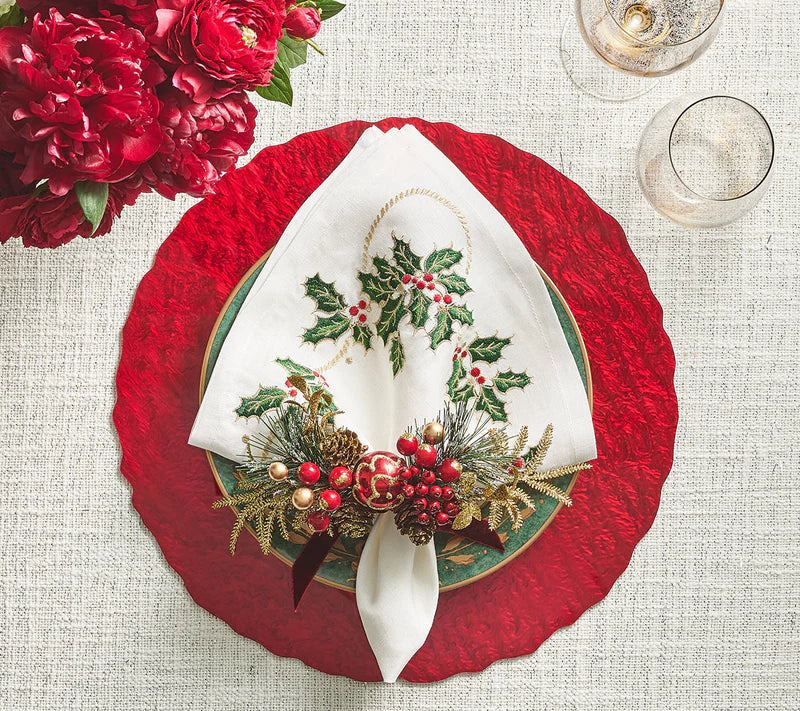 Lustre Placemat in Red, Set of 4