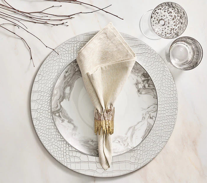 Croco Placemat in Silver, Set of 4