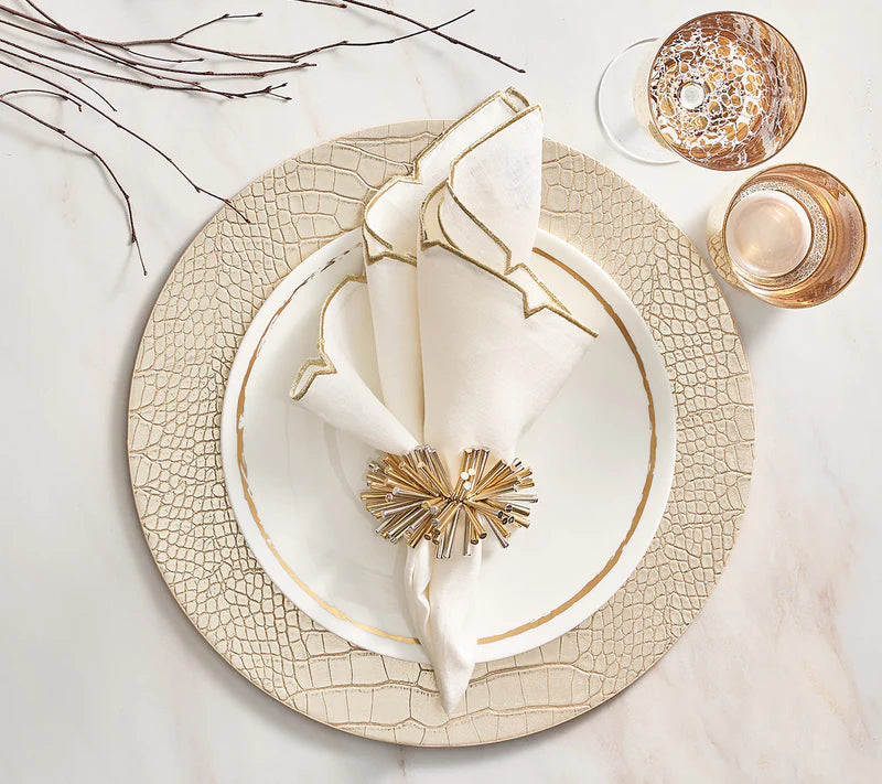 Croco Placemat in Gold, Set of 4