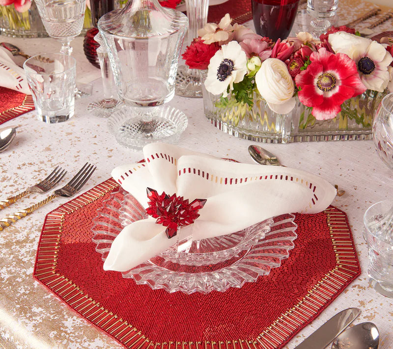 Louxor Placemat in Red, Set of 4