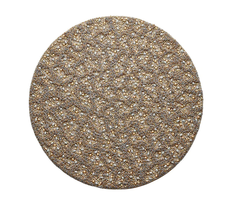 Bouclé Placemat in Gold & Silver, Set of 2
