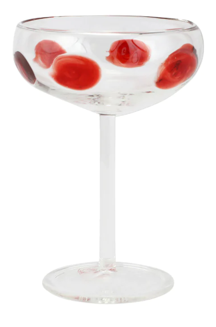 DROP RED COUPE CHAMPAGNE GLASS