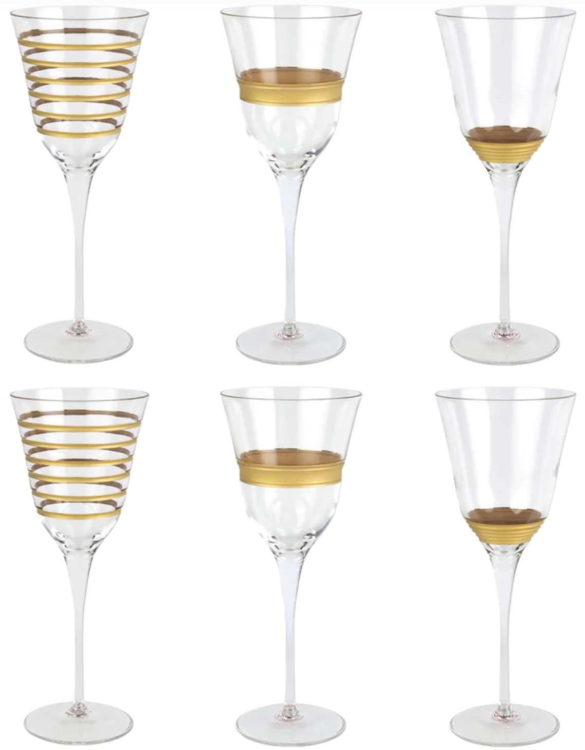 RAFFAELLO ASSORTED WINE GLASSES - SET OF 6