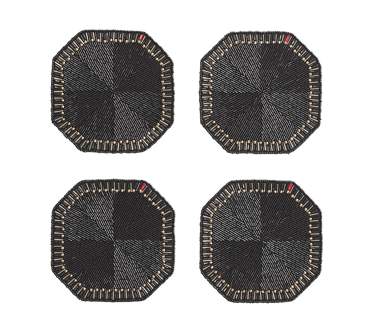 Louxor Coasters in Black, Set of 4 in a Gift Box