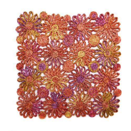 S/4 Patchwork Daisy Square Placemat